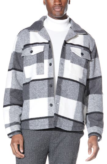 Civil Society Relaxed Fit Knit Shirt Jacket In Gray