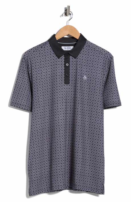 Original Penguin Layered Windowpane Print Knit Polo