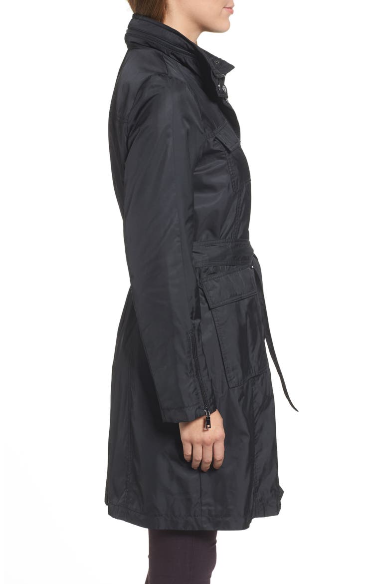 Giselle Stowaway Hood Rain Anorak, Alternate, color, BLACK