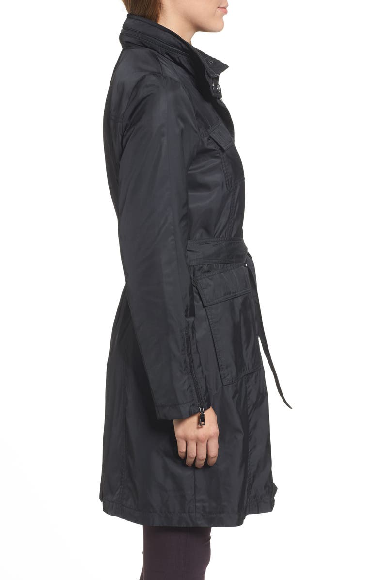 Tahari Giselle Stowaway Hood Rain Anorak, Alternate, color,