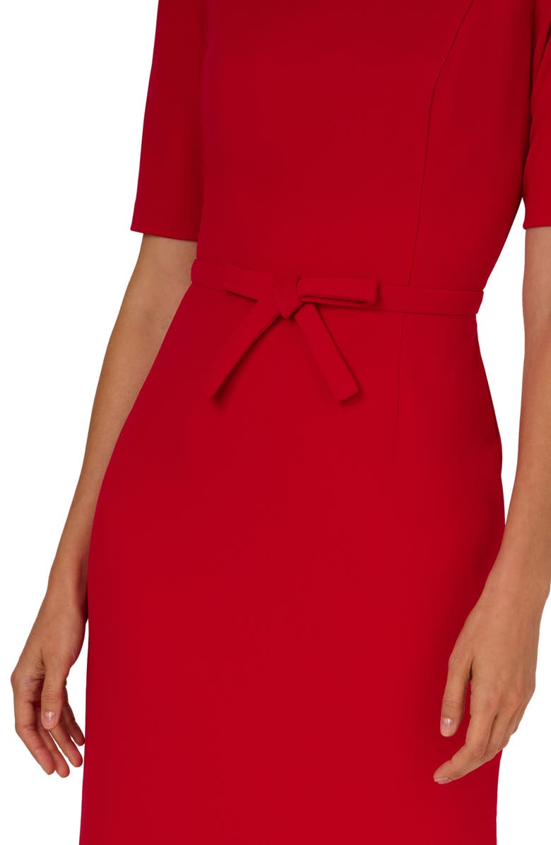 Adrianna Papell Bow Front Sheath Dress, Alternate, color, Red