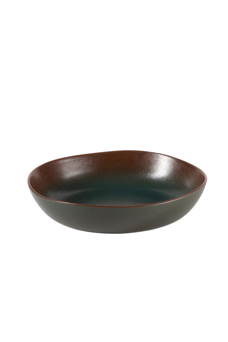 Palermo Sun 16 Piece Double Bowl Stoneware Reactive Glaze Plates and Bowls Dinnerware Set, Alternate, color, Agave Blue