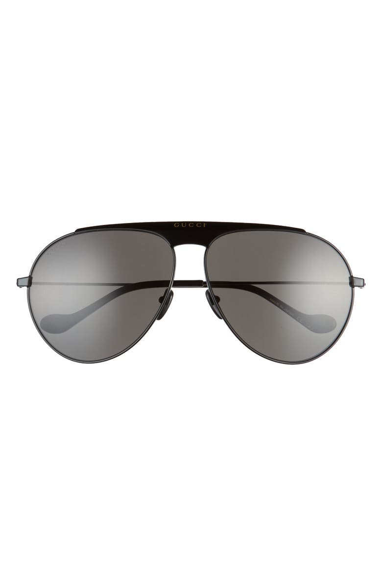 Gucci 65mm Oversize Aviator Sunglasses, Main, color,