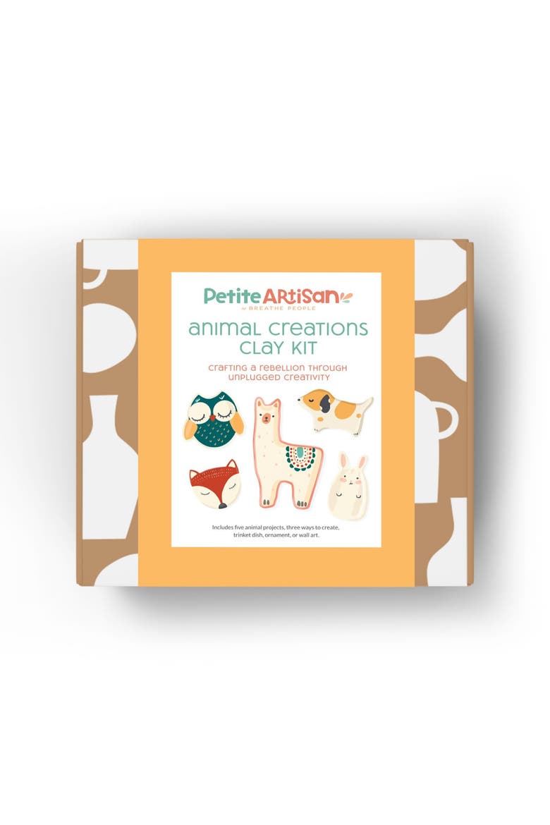 Kids Animal Clay Kit- 4 Art Projects, Main, color, Burnt orange