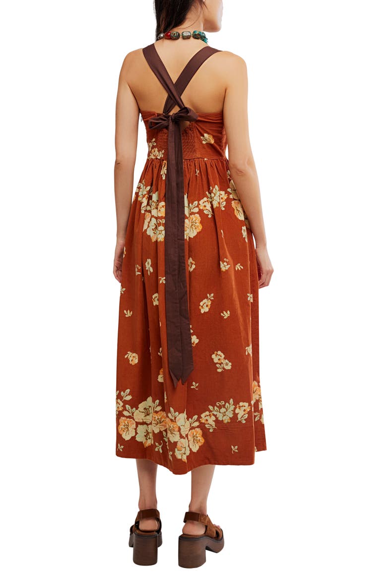 Until Dawn Floral Midi Sundress, Alternate, color, CINNAMON COMBO
