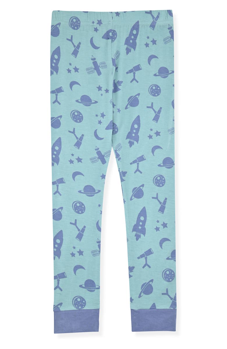 SLEEP ON IT Fitted Long Sleeve Two-Piece Pajamas, Alternate, color, Green/ Blue