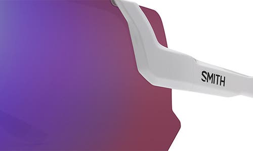 Smith Momentum 135mm Chromapop™ Shield Sunglasses In White/chromapop Violet