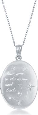 SIMONA Sterling Silver Oval Locket Necklace