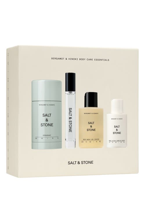 Salt & Stone Bergamot & Hinoki Body Care Essentials $54 Value In Transparent