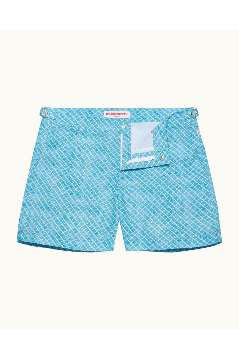 Setter Optical Shorter-Length Tailored-Fit Swim Shorts, Main, color, California Blue