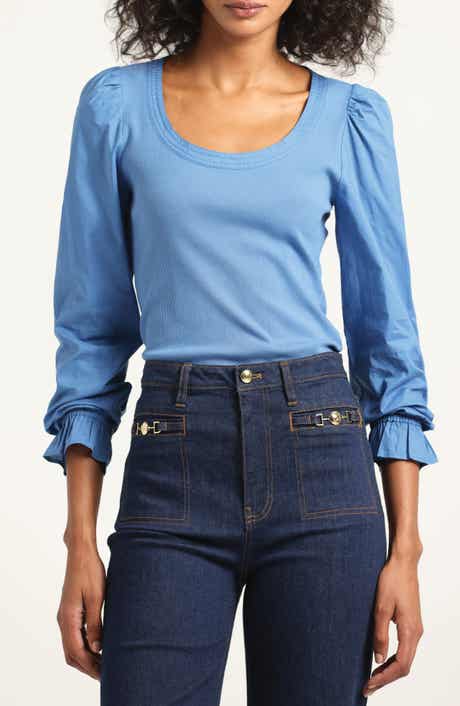 Derek Lam 10 Crosby Aishah Scoop Neck Long Sleeve Top