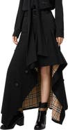 Burberry Heather Asymmetric Cotton Gabardine Trench Skirt