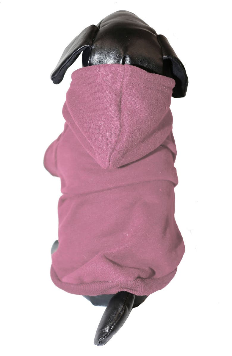 PET LIFE Fashion Plush Cotton Hoodie - X-Small, Alternate, color, Pink