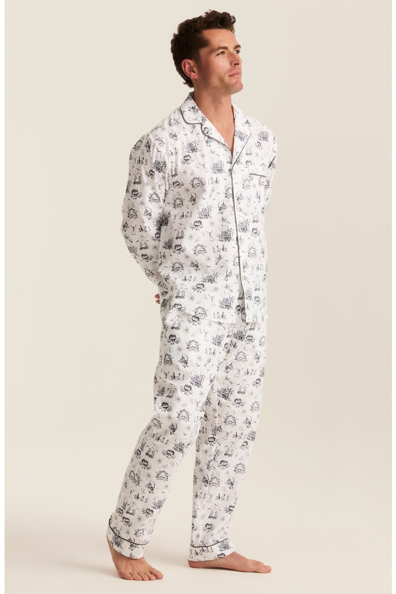 Cotton Twill Pajama Set, Alternate, color, WHITE