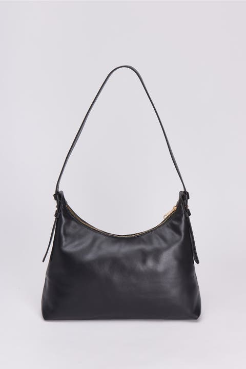 Elena Hobo Bassepi Leather Shoulder Bag