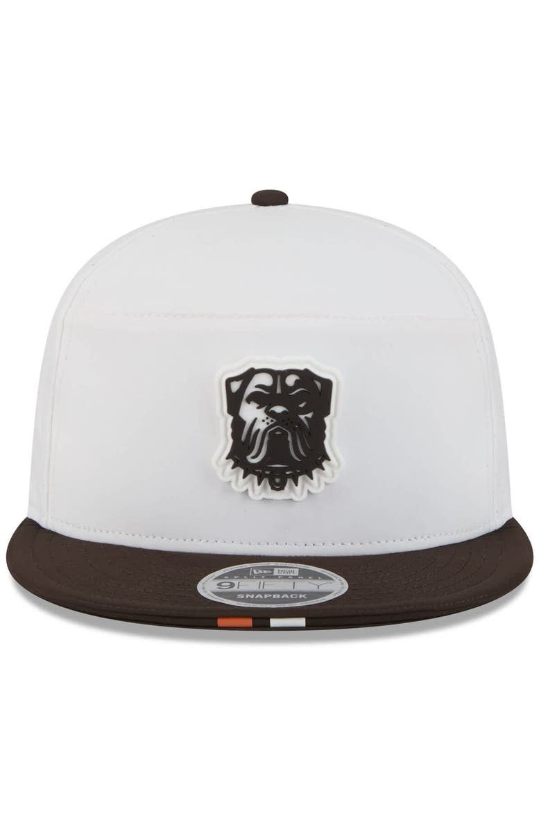 New Era Men's New Era  White/Brown Cleveland Browns 2025 NFL Training Camp Split Panel 9FIFTY Snapback Hat, Alternate, color, 