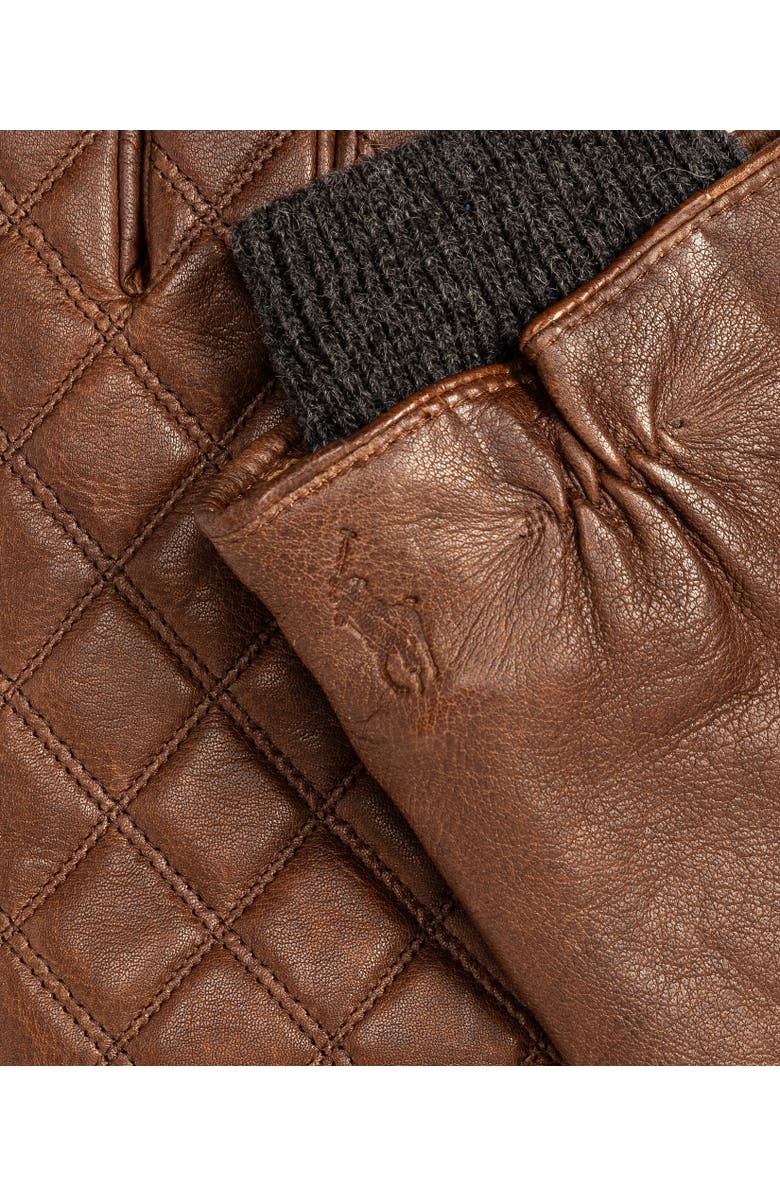 Polo Ralph Lauren Quilted Leather Glove, Alternate, color, Dark Brown