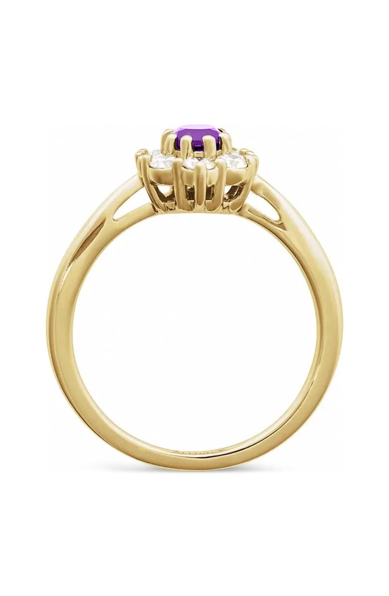 ALLUREZ Oval Lab Amethyst & Diamond Halo Ring 14K, Alternate, color, 0.95Ct/Yellow Gold