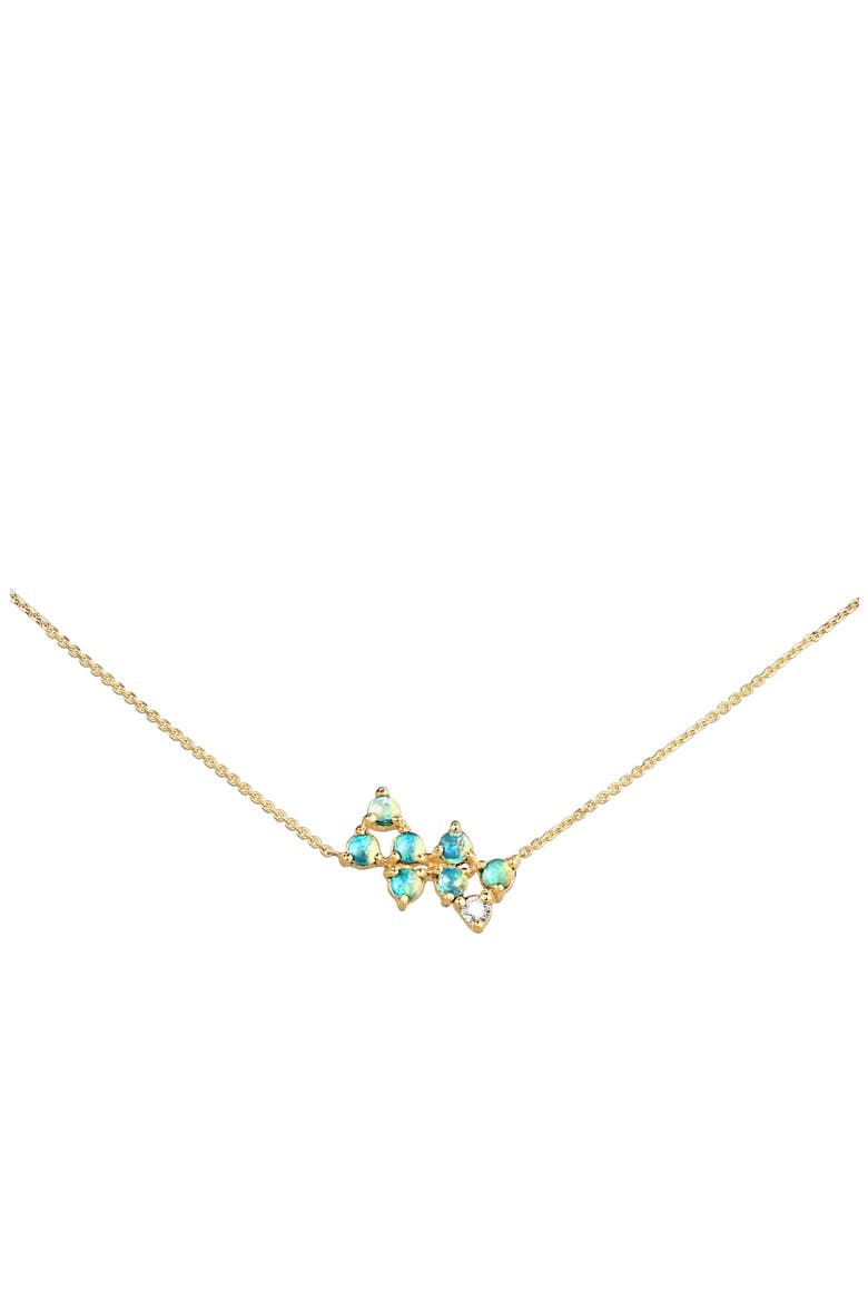 Opal & Diamond Bias Necklace, Main, color, OPAL AND WHITE DIAMOND