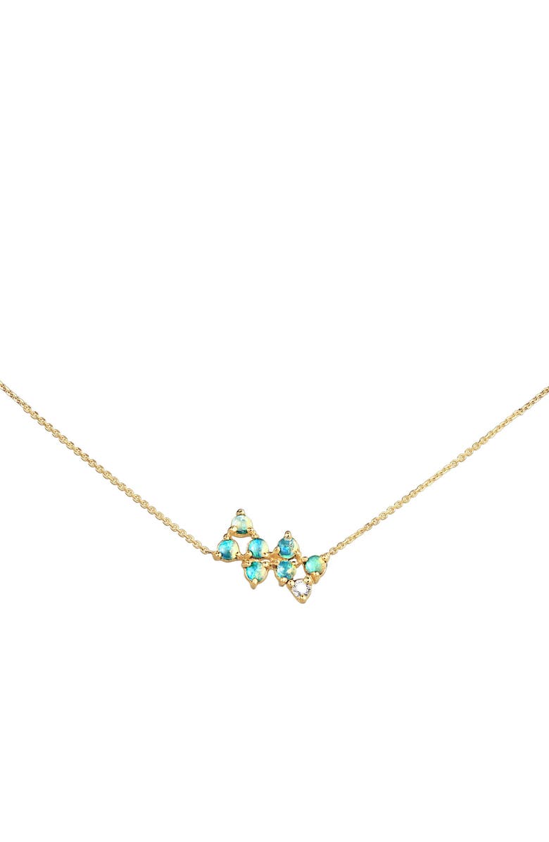 Wwake Opal & Diamond Bias Necklace, Main, color,