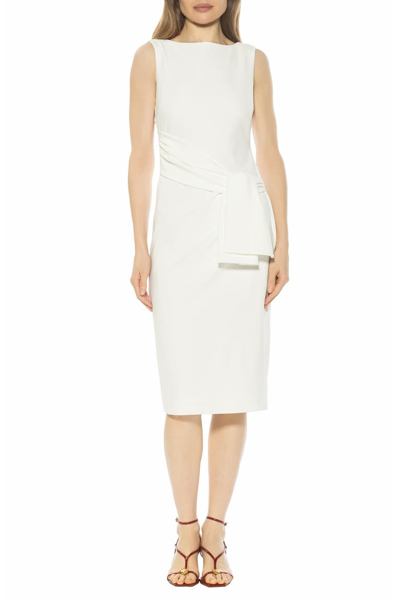 Tie Detail Sleeveless Sheath Dress, Main, color, IVORY