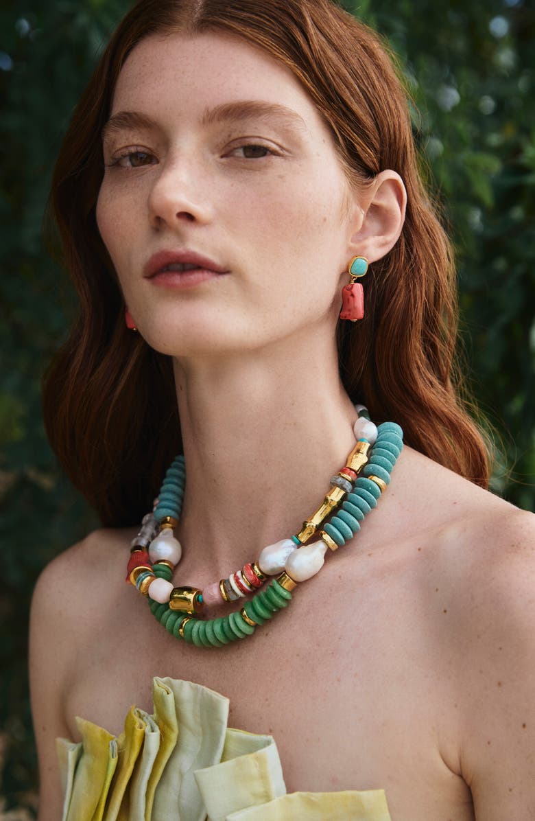 Lizzie Fortunato Grove Drop Earrings, Alternate, color, Orange Multi