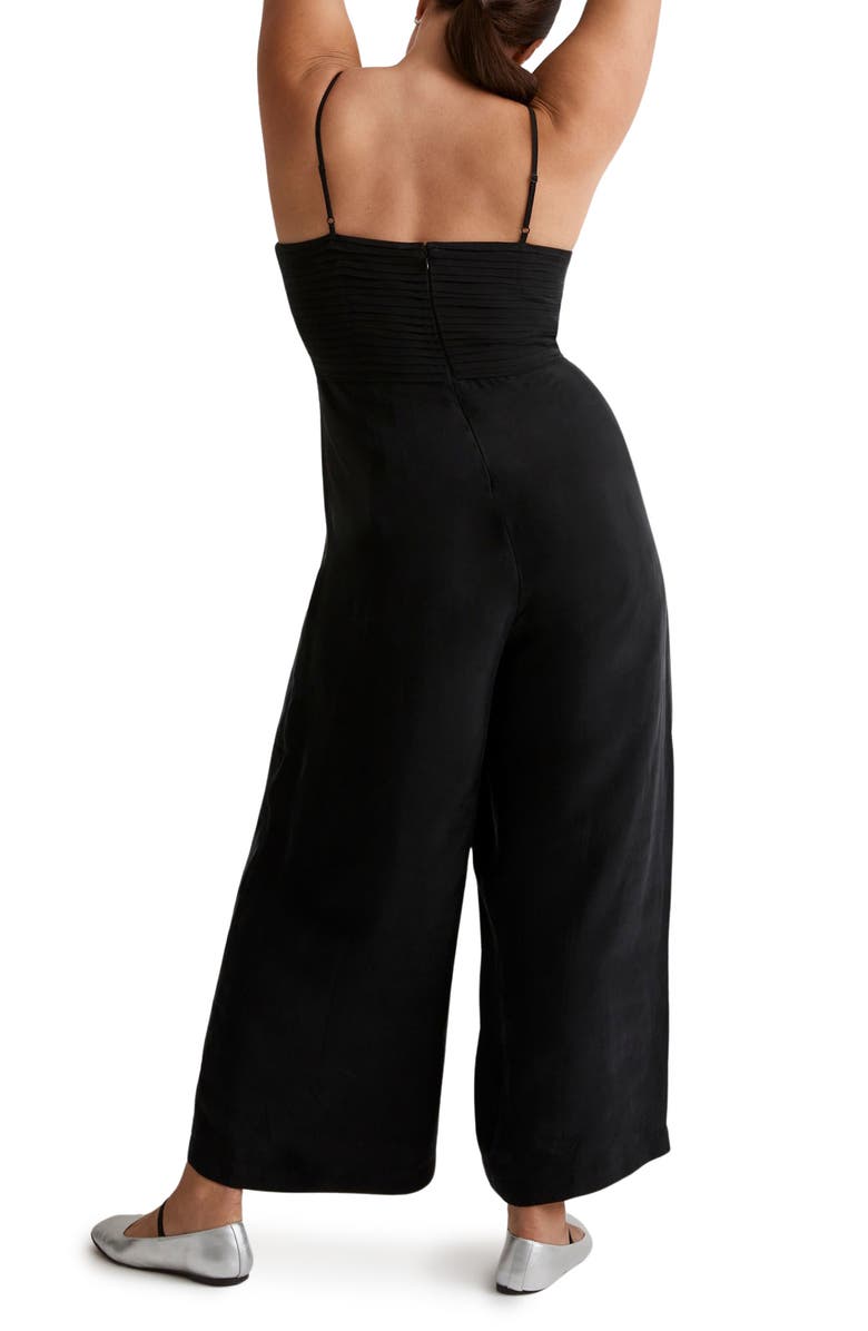 Madewell Ruched Crop Straight Leg Jumpsuit, Alternate, color, 