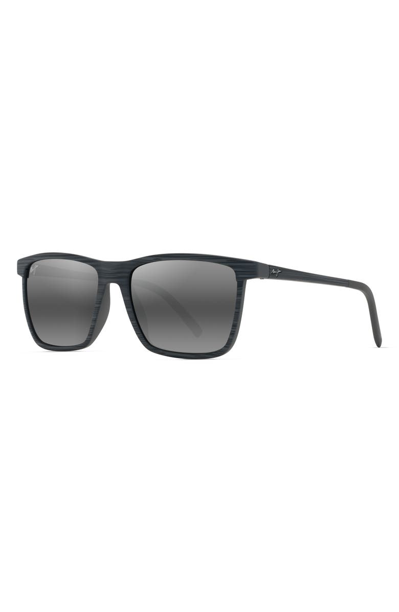 Maui Jim One Way Gradient PolarizedPlus2<sup>®</sup> Square Sunglasses, Alternate, color, Grey Stripe