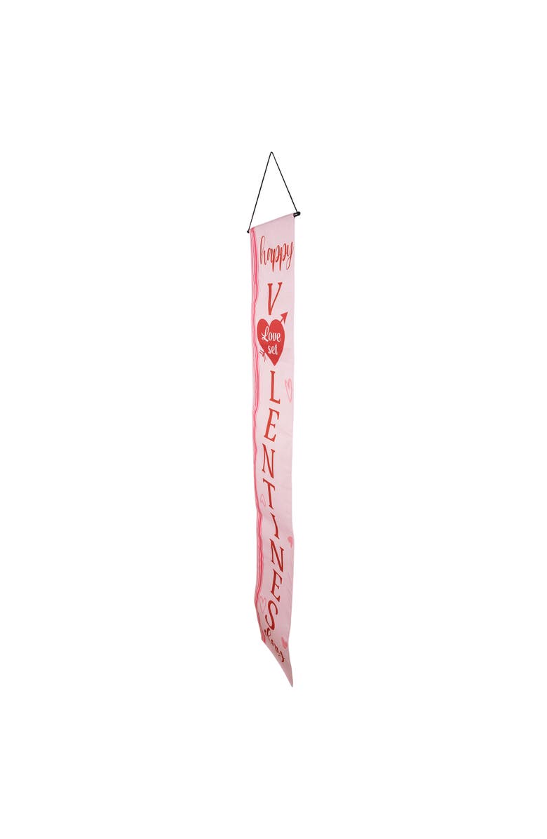 Northlight Set of 2 Pink "Welcome" and "Happy Valentine's Day" Outdoor Door Banners 71", Alternate, color, Pink