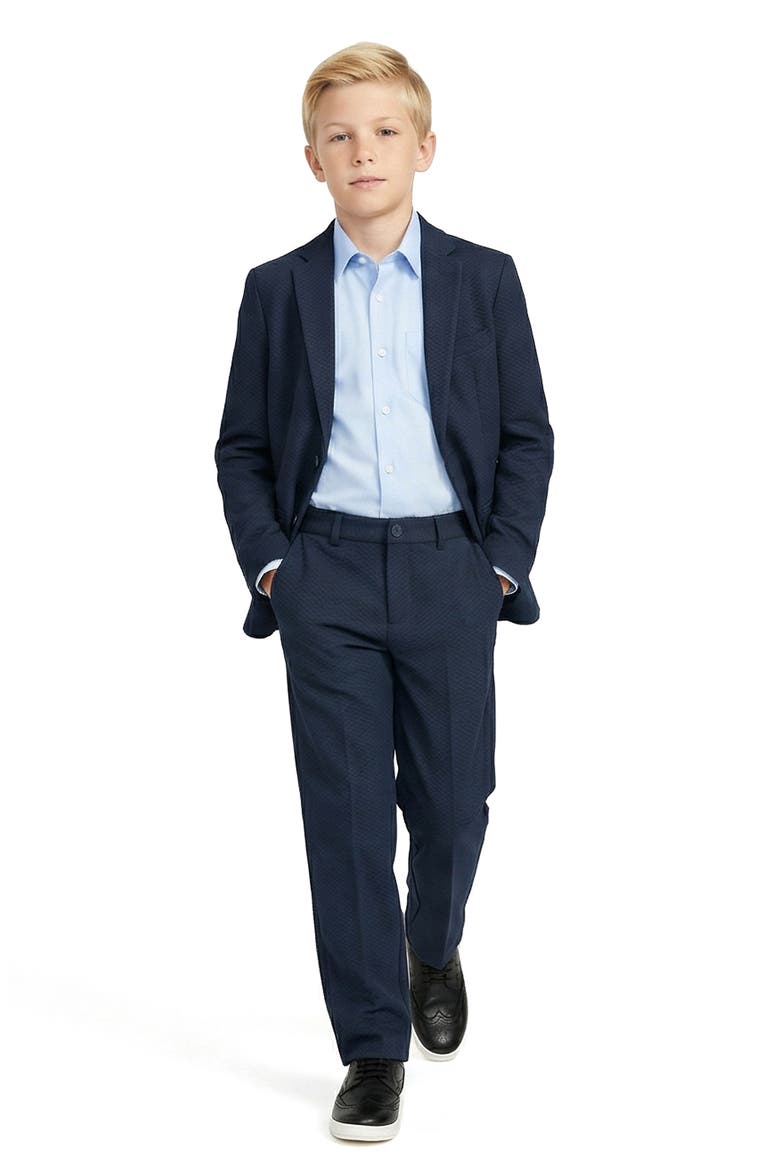 Kids' Stretch Two-Piece Suit, Alternate, color, NAVY MESH