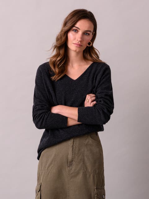 Geelong Wool Slouch V-Neck Sweater