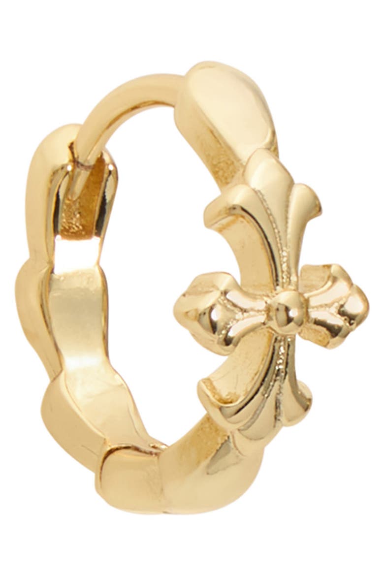 Cross Huggie Hoop Earrings, Alternate, color, GOLD