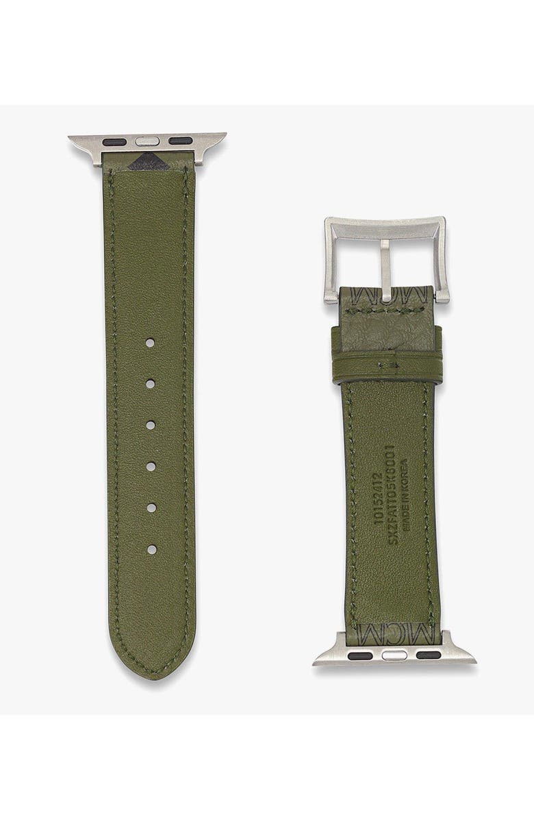 MCM Apple Watch Band in Visetos- M/L, Alternate, color, Green