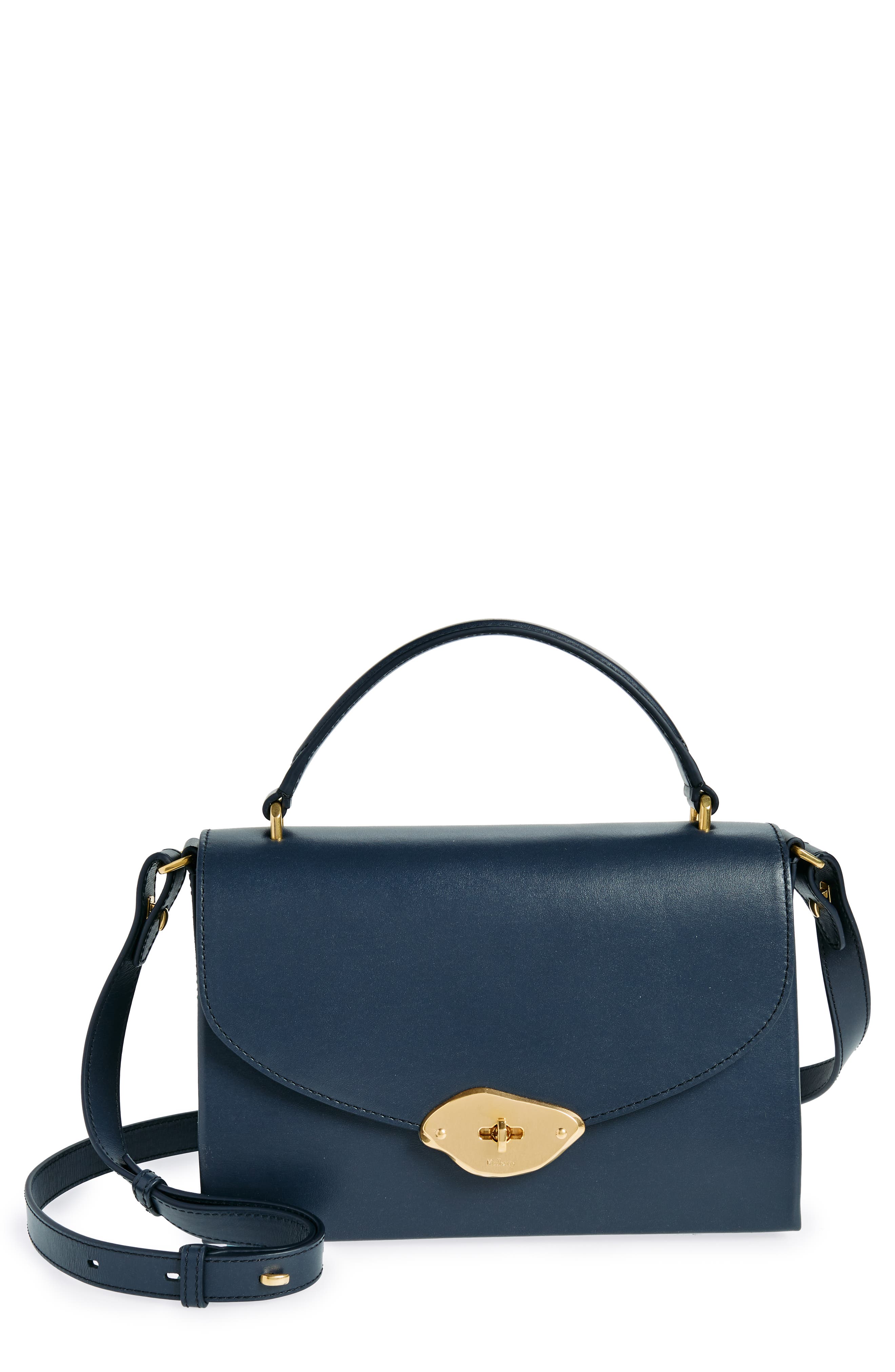 Mulberry Lana High Gloss Leather Top Handle Bag, Main, color, 