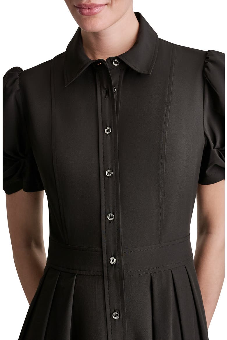 Commuter Short Sleeve Shirtdress, Alternate, color, BLACK