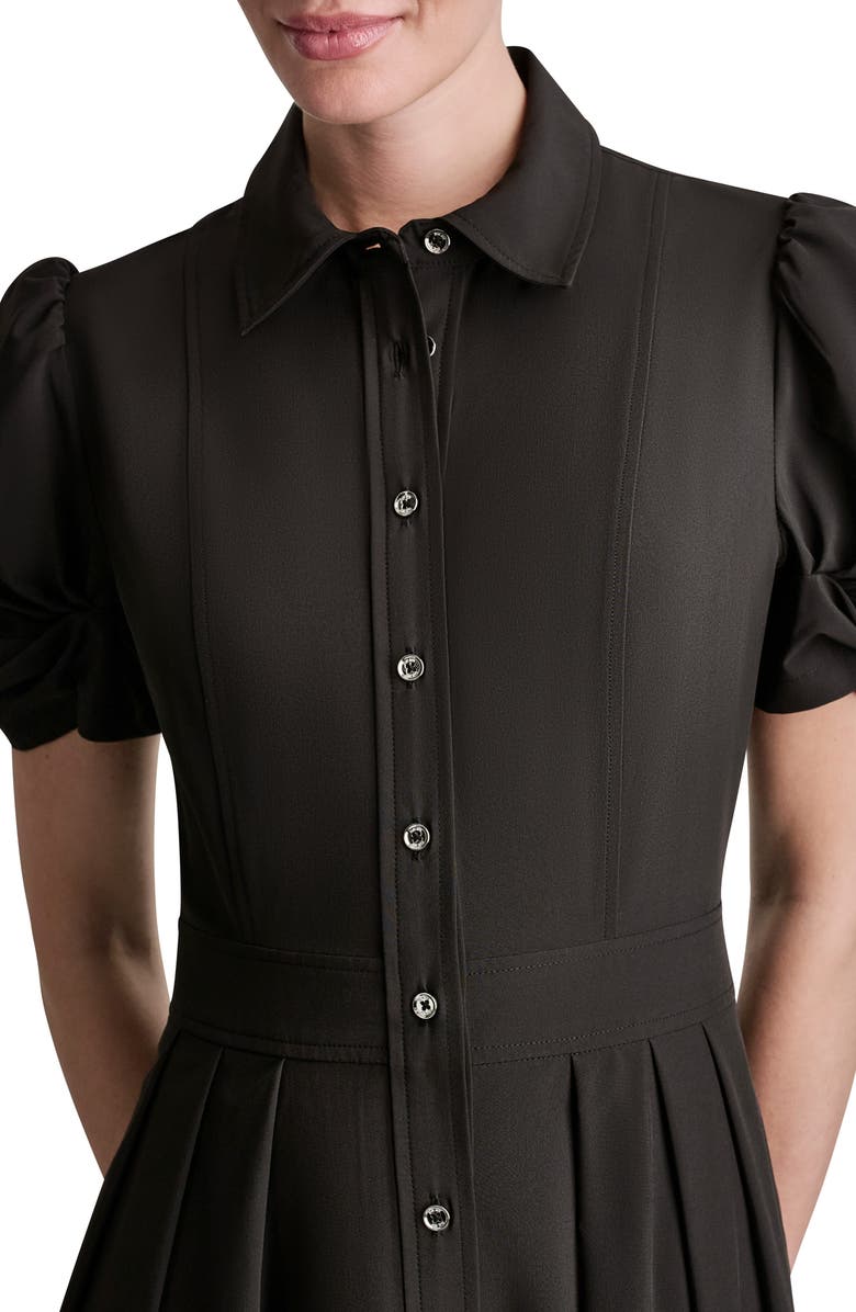 DKNY Commuter Short Sleeve Shirtdress, Alternate, color, Black