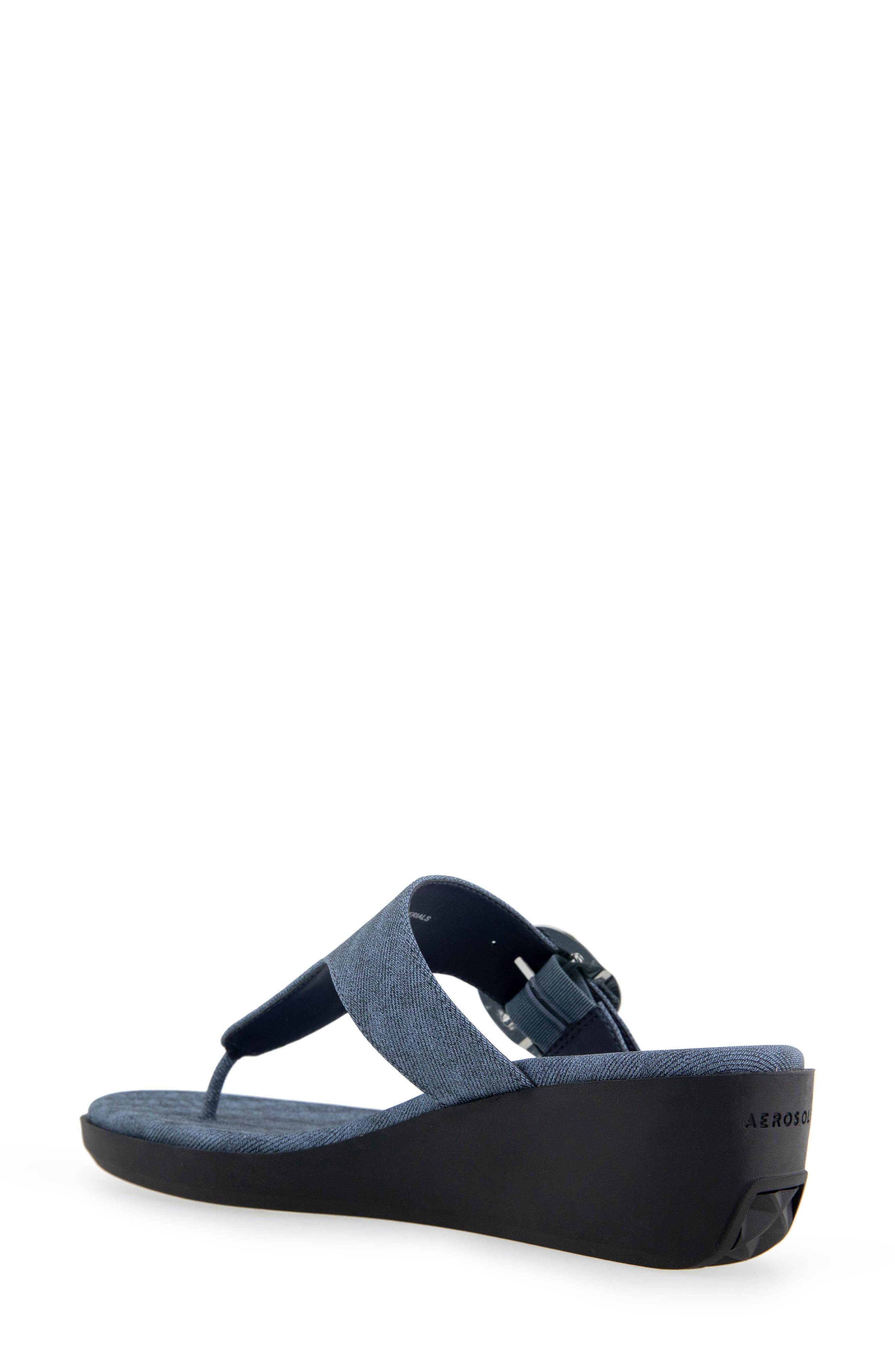 Aerosoles Izola Wedge Sandal, Alternate, color, Blue Jean Denim