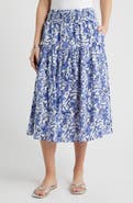 Caslon® Tiered Print Midi Skirt