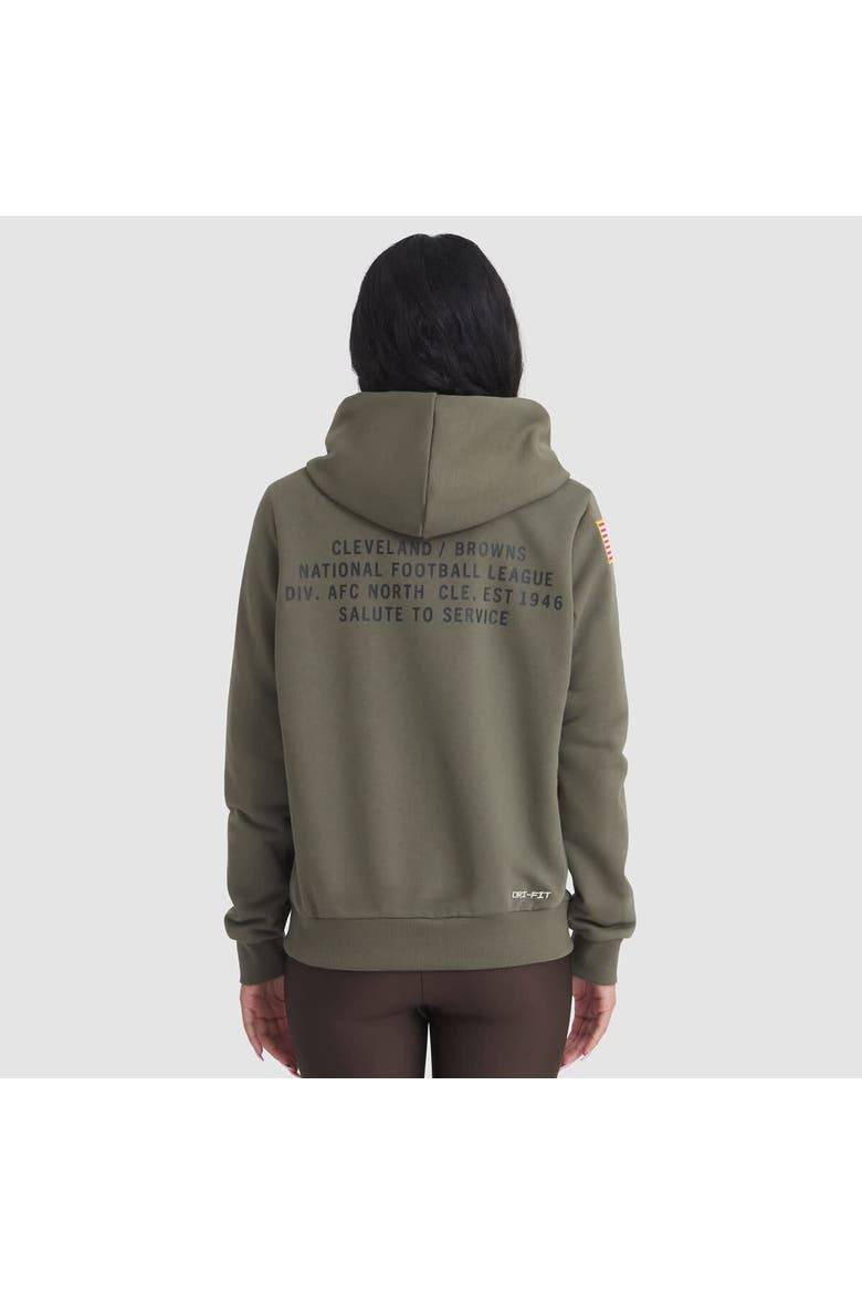 Women's Nike Olive Cleveland Browns 2025 Salute to Service Sideline Standard Issue Dri-FIT Hoodie, Alternate, color, Olive