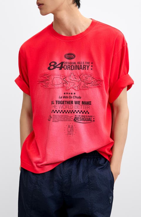 Graphic Gradient Cotton T-Shirt
