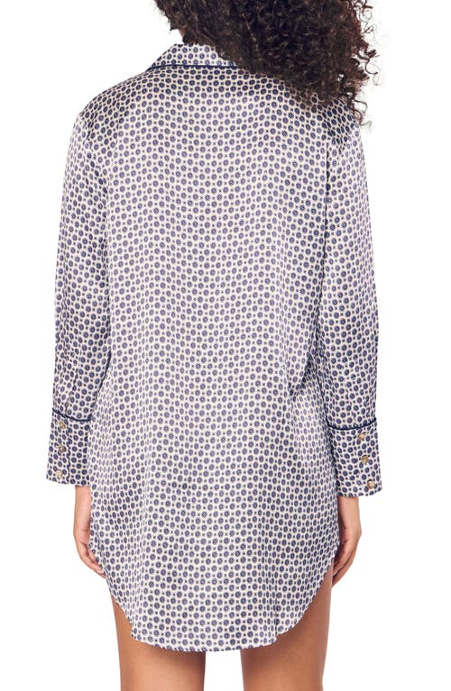 PETITE PLUME PETITE PLUME MEDALLION PRINT MULBERRY SILK NIGHTSHIRT