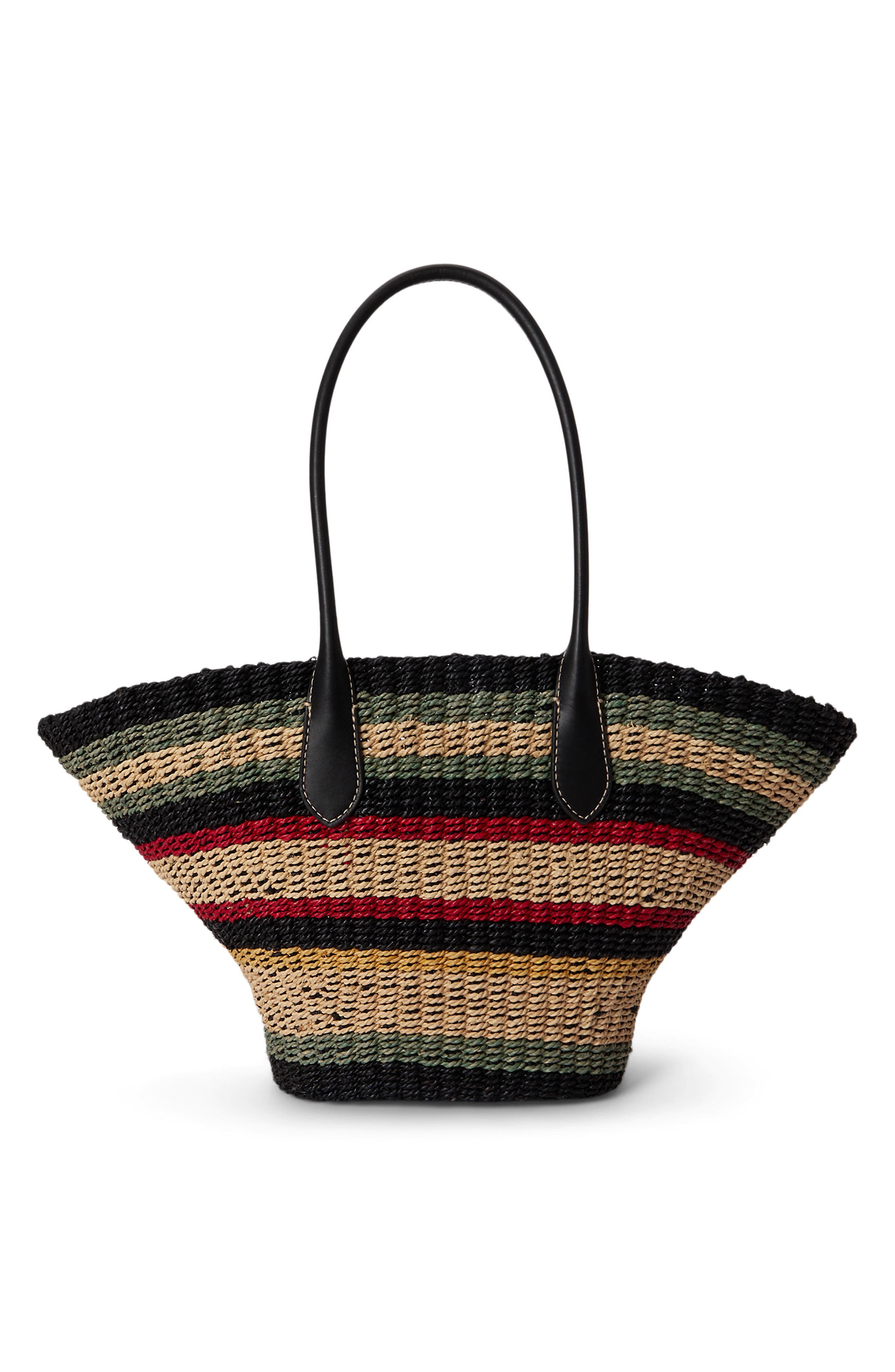 Polo Ralph Lauren Bellport Stripe Raffia Basket Tote, Alternate, color, Multi Stripe