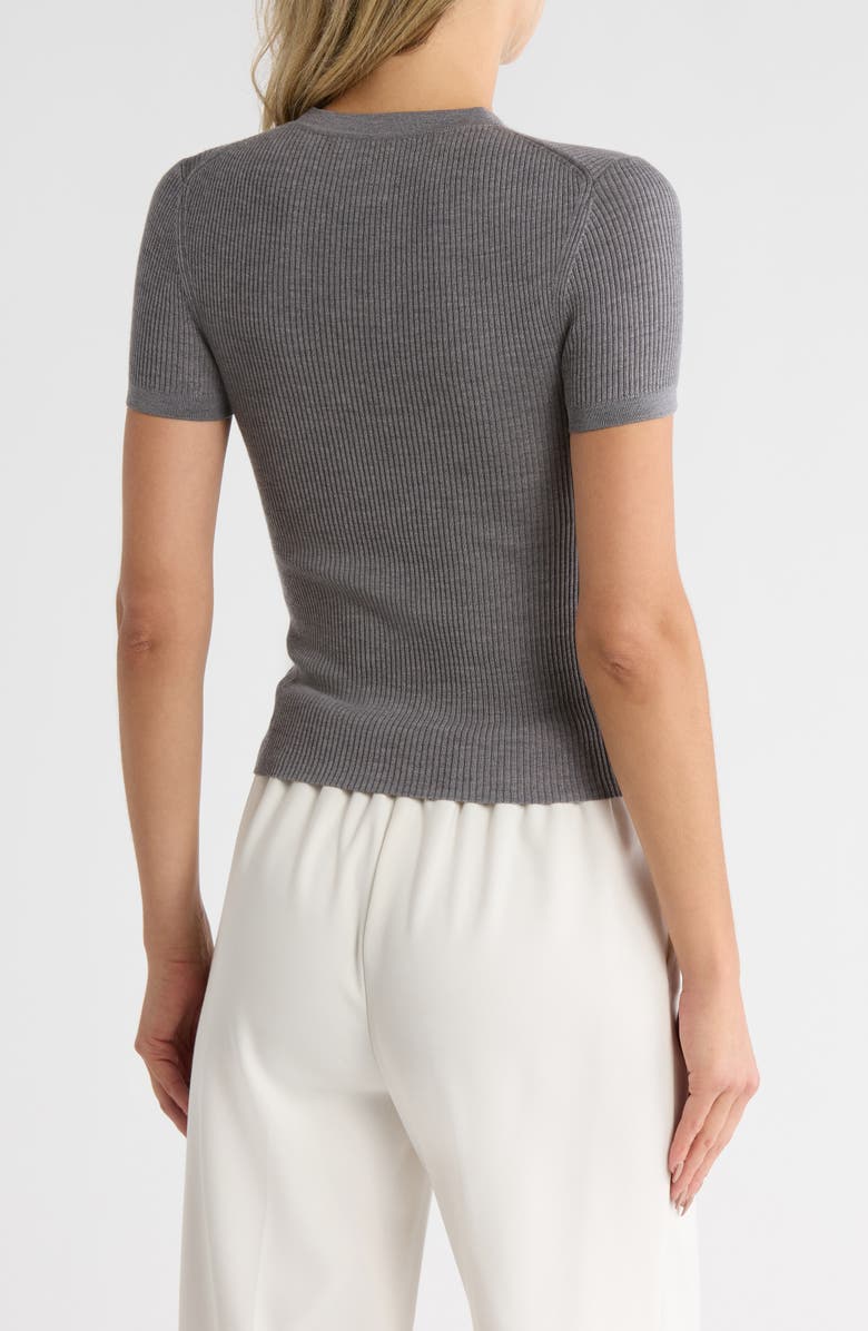 TWP Tease Short Sleeve Wool Sweater, Alternate, color, Medium Heather Grey