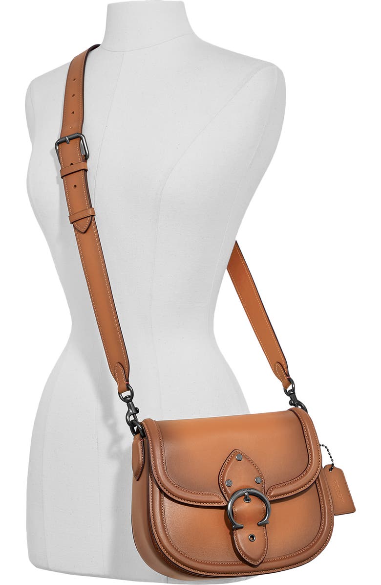 COACH Beat Leather Saddle Bag, Alternate, color,