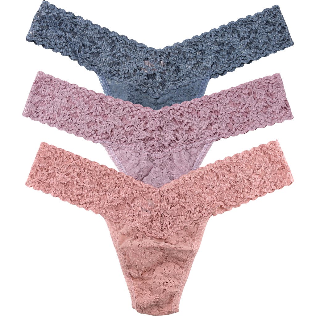 Hanky Panky Holiday Cracker Assorted 3-pack Original Rise Thongs In Pink