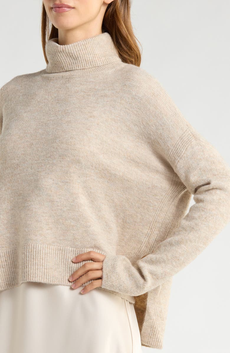 Vince Camuto Slipdress with Turtleneck Sweater, Alternate, color, Oatmeal