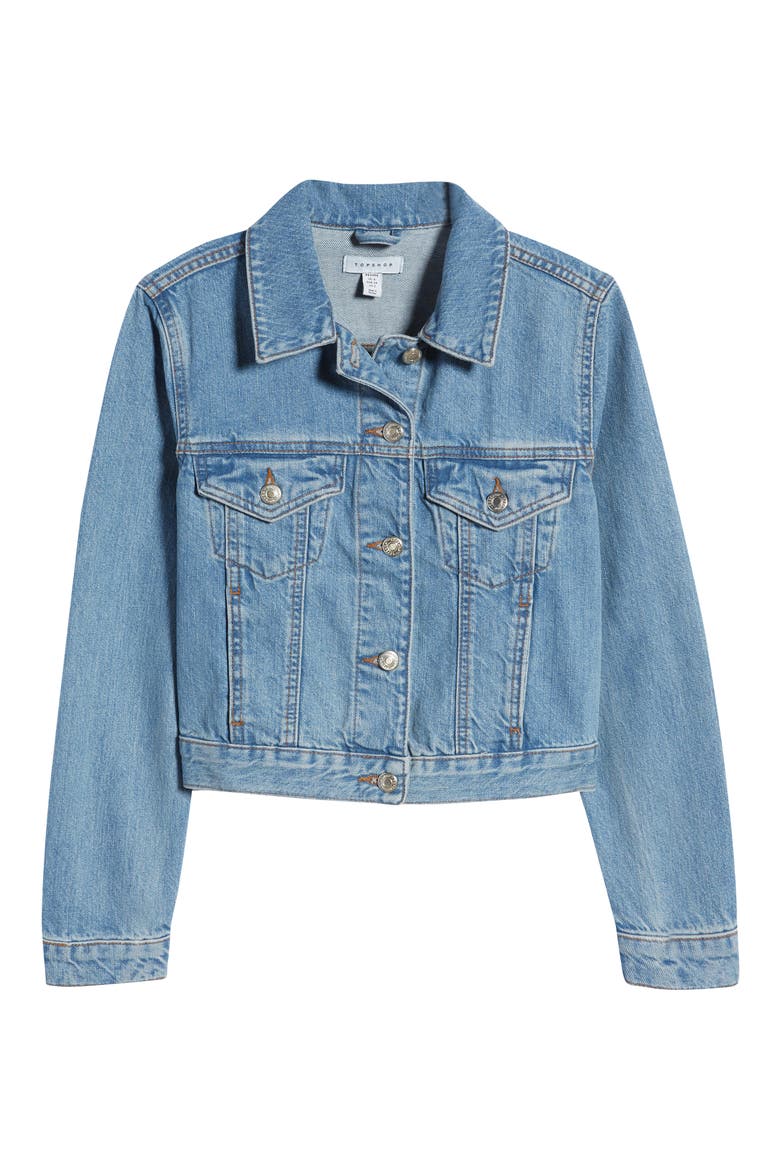 Tilda Recycled Cotton Denim Jacket, Alternate, color, MID BLUE