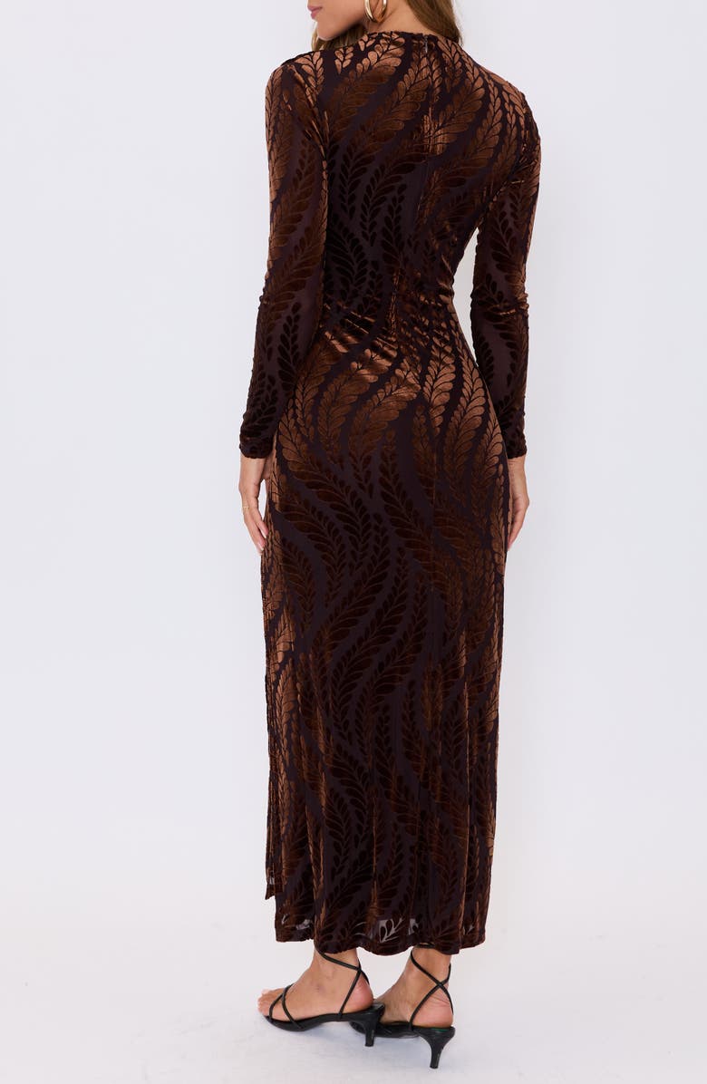 VICI Collection Sedona Velvet Burnout Long Sleeve Maxi Dress, Alternate, color, Black Print