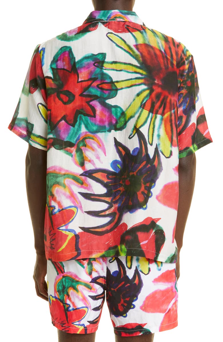 OUR LEGACY Box Melting Flowers Button-Up Cotton & Silk Shirt, Alternate, color,