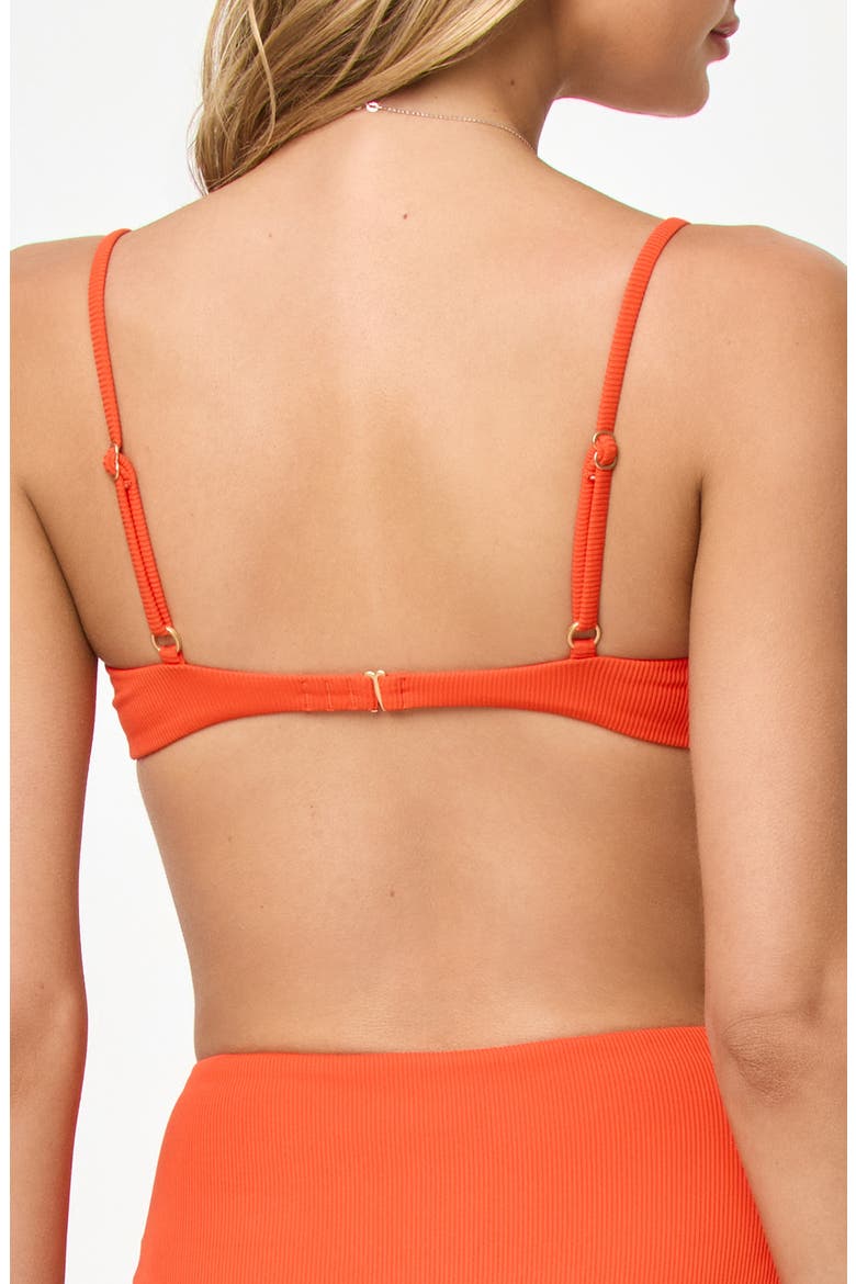 Belle Underwire Jacquard Bikini Top, Alternate, color, POPPY
